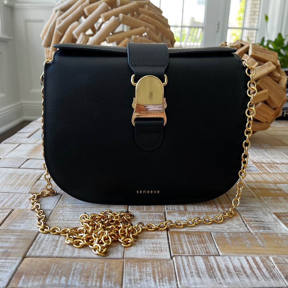 Senreve Black and Gold Crossbody Bag